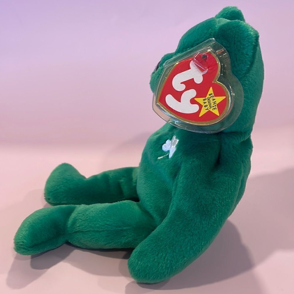 Erin the Shamrock Bear 1997 Mint Condition Ty Beanie Baby with all tags attached - Picture 3 of 10